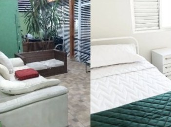 Ambientes da casa de repouso na Zona Leste de São Paulo